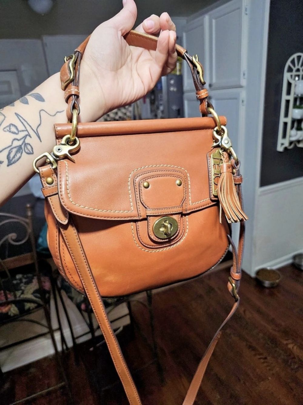 Coach Willis 70th Anniversary Legacy Bag in Cognac Brown